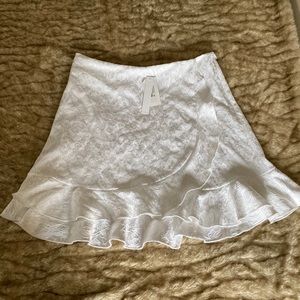Aqua Pleated White Skirt